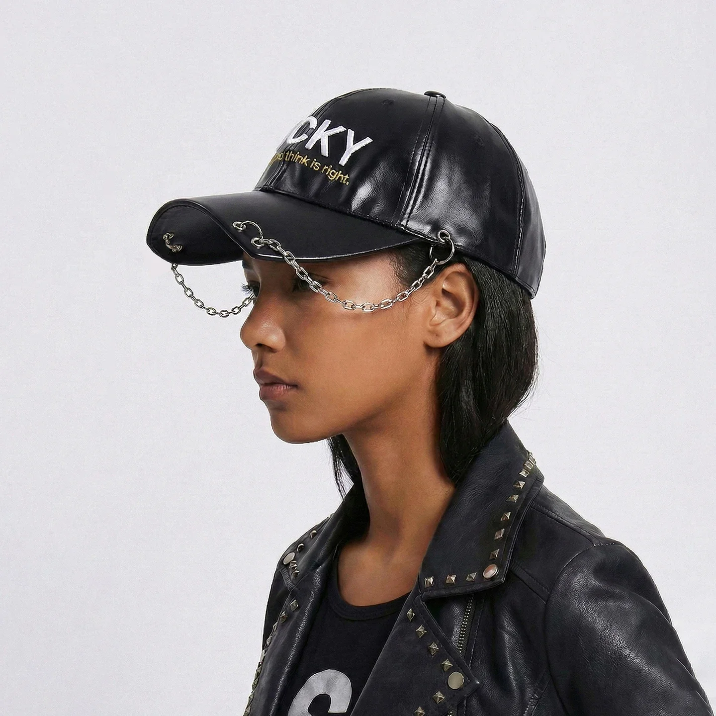 

Y2K Punk Chain Decor Baseball Caps Hip Hop Street Style Sun Hats For Men Women Fashion Casual Headwear Party Baseball Hat