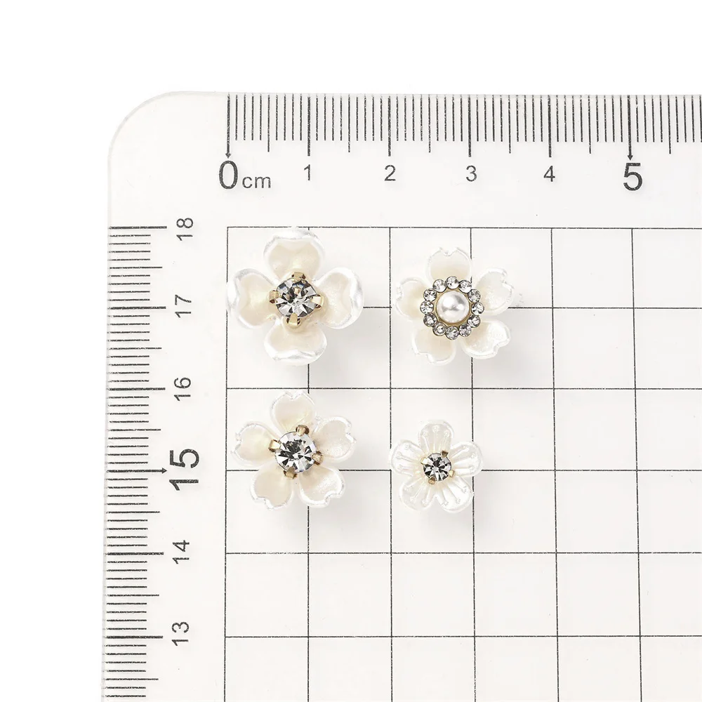 40pcs Imitation Pearl Flower-shaped Rhinestone Buttons for Jewelry Making Decorative Hat Clothes DIY Craft Sewing Accessories image 6