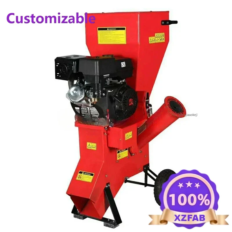 Factory Direct 2026 Garden Orchard Mobile Shredding Multi-Function Tree/Leaf Crusher 13HP/3600Rpm Four-Stroke Gas Wood Shredder