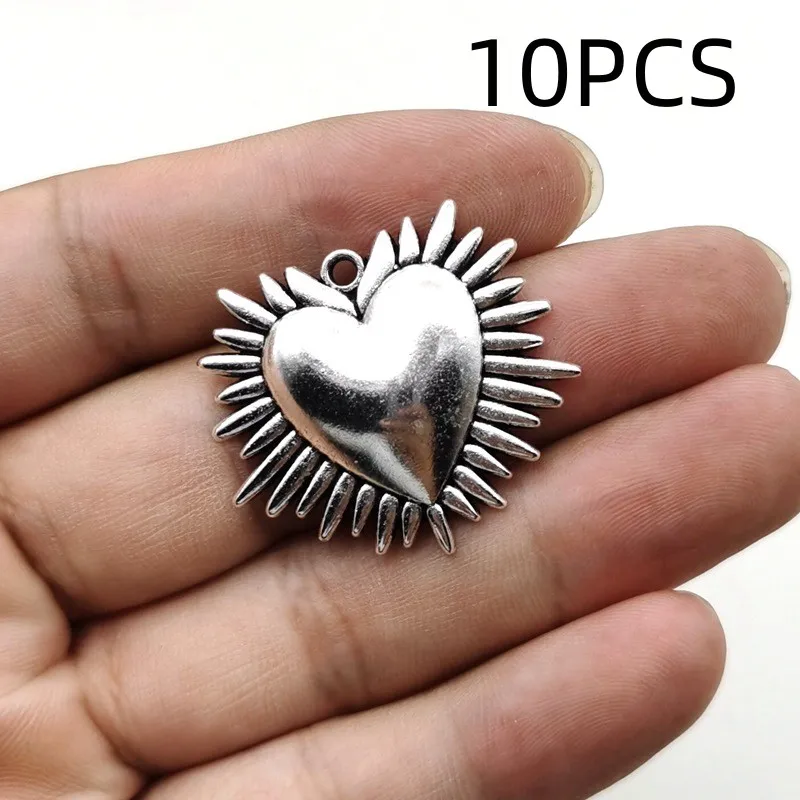 9/10PCS Retro Gothic Thorn Love Wings Love Alloy Jewelry Accessories Earrings Necklace Pendant image 4