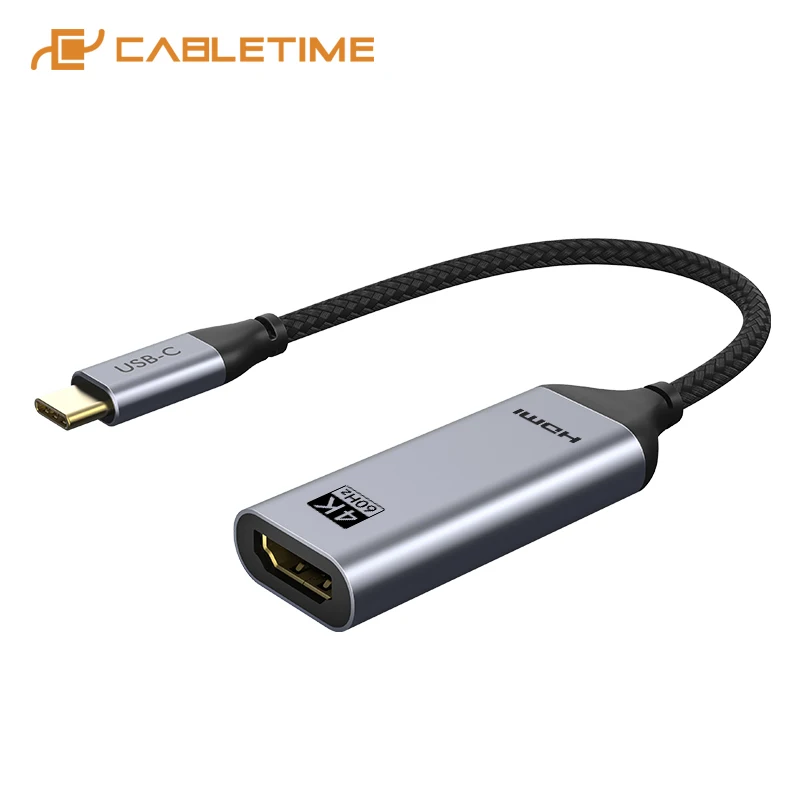 

Кабель-адаптер CABLETIME USB-C на HDMI 4K@60Гц, концентратор USB 3.1, конвертер HDTV для iPhone 17, телевизоров, ПК, MacBook, iPad, Samsung