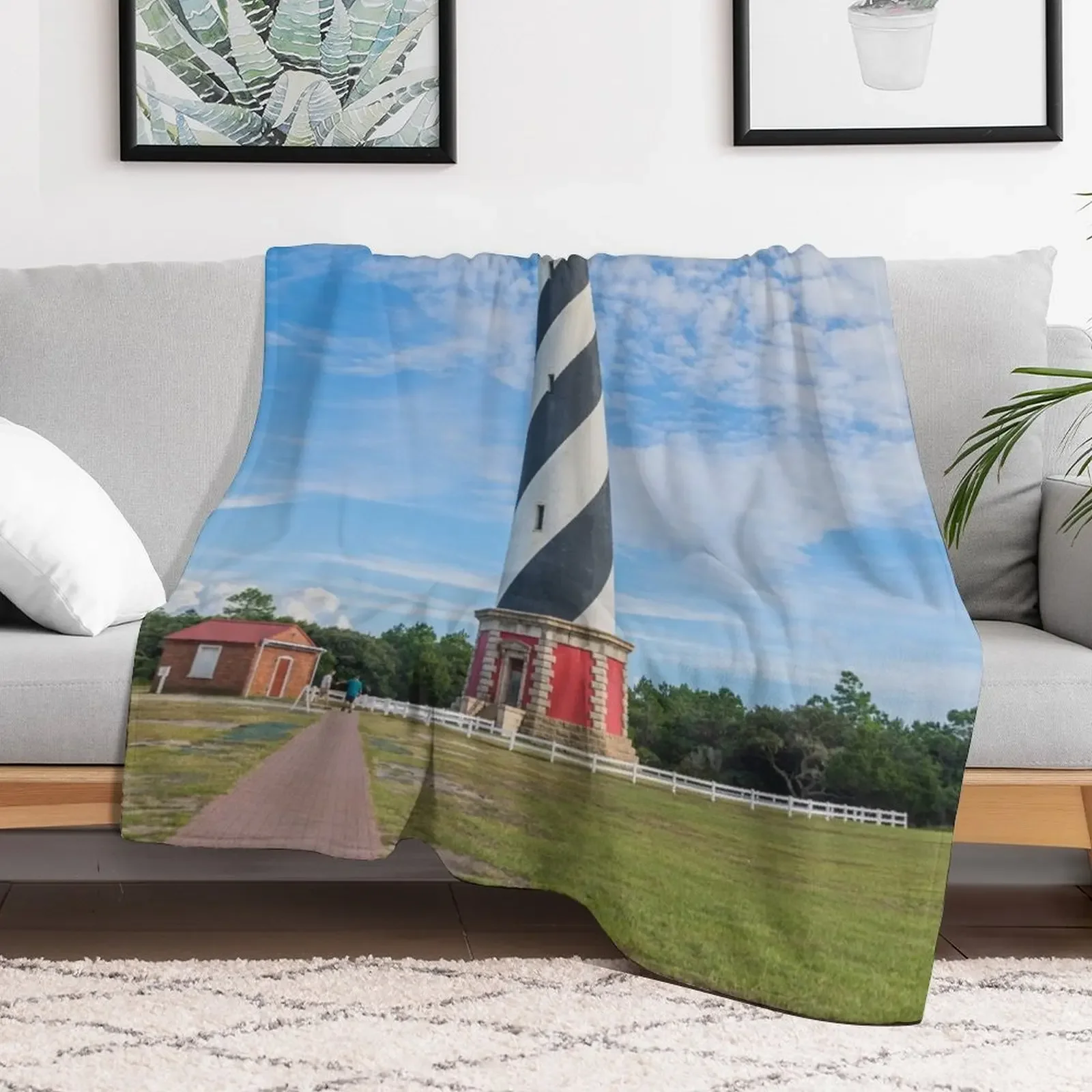 Cape Hatteras Lighthouse Throw Blanket Hairy Fashion Sofas Cute Plaid Blankets