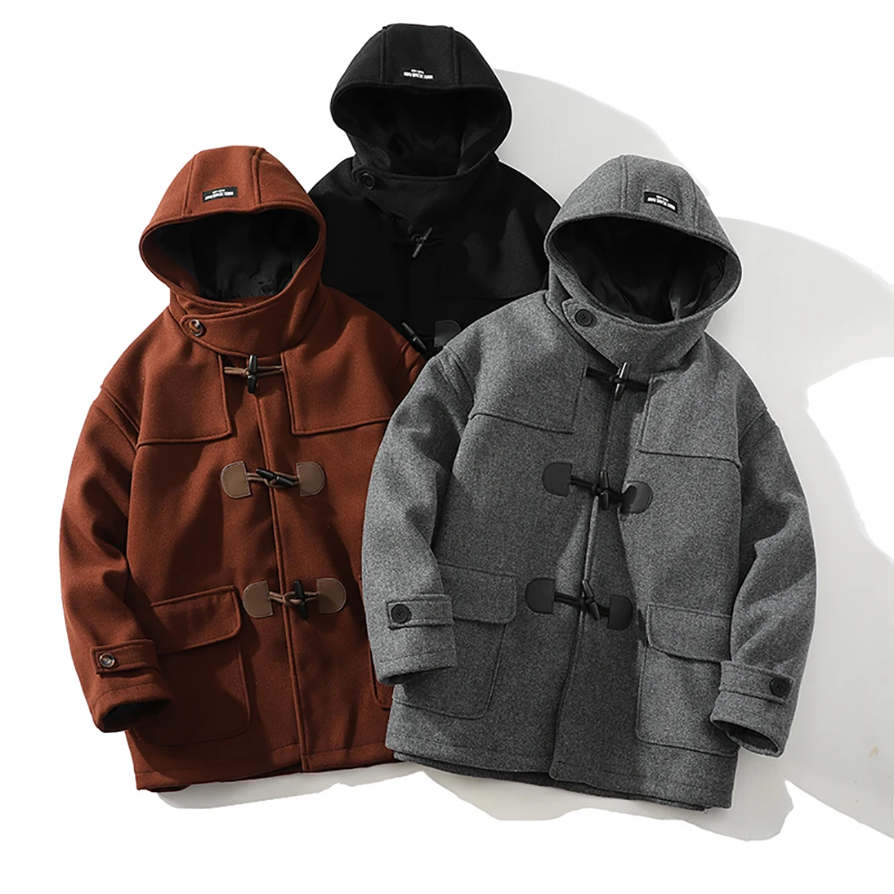

Men Winter Warm Parkas Mens Fleece Jacket Parkas Men Casual Cotton Outdoor Fur Trench Padded Jackets Coats