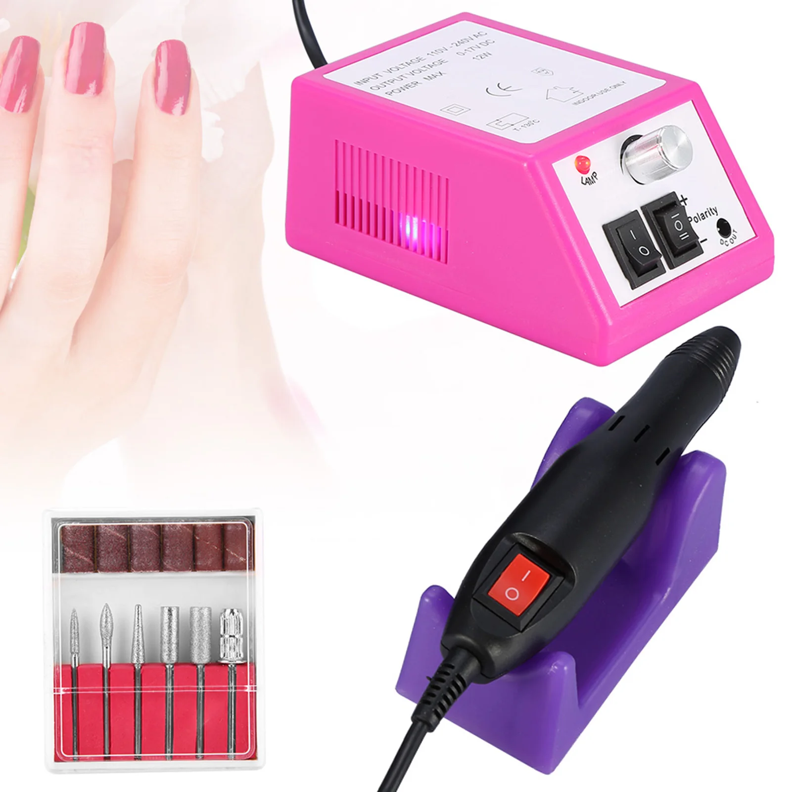 مسمار الفن آلة الحفر الكهربائية مسمار الحفر آلة المهنية الكهربائية آلة الأظافر ملف مانيكير باديكير الرملي عدة الحفر #6