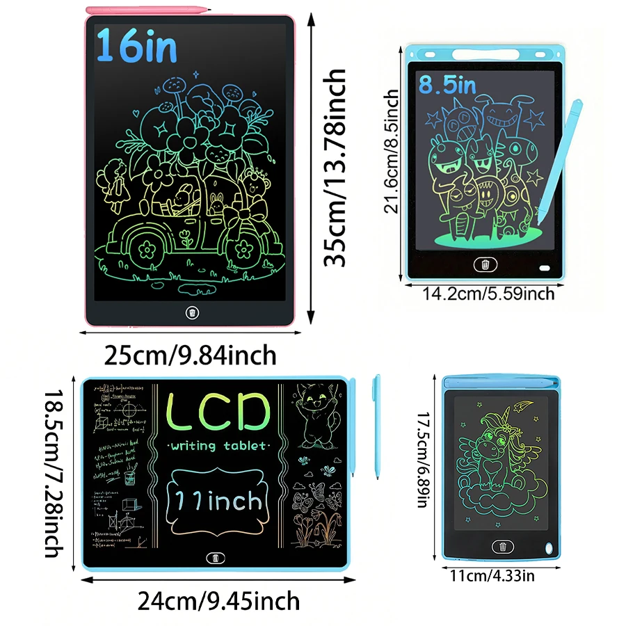 16/13/11/8-in-LCD Writing Tablet - Drawing & Learning Pad, Ideal for Birthday，Christmas, Or Halloween Gift