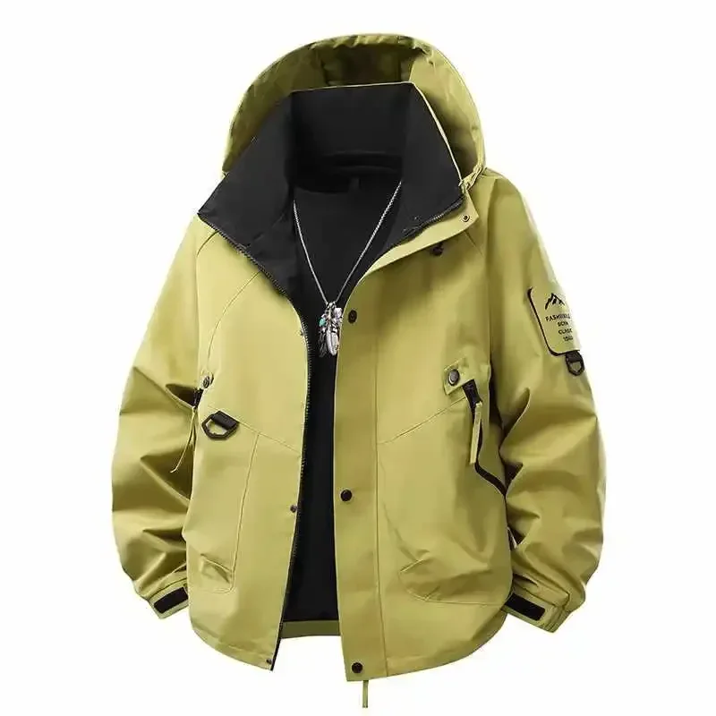 

Лидер продаж, молодежная повседневная мужская куртка, куртка с капюшоном, свободная штурмовая куртка в парном стиле, мужской топ, уличный походный костюм