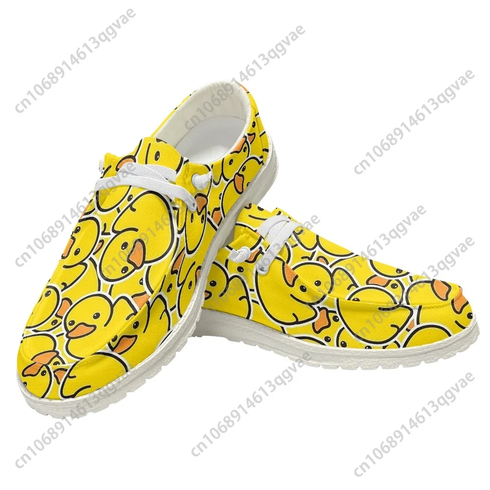 Chaussures Plates Décontractées à Motif de Canard Jaune pour Homme et Femme, Respirantes, Décontractées, Intérieures et Extérieures, Légères, Personnalisées, pour Couple