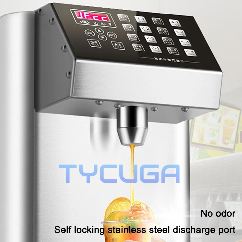 16-Button Smart Fructose Dispenser Automatic Sugar Machine 8L/16L Container for Bubble Tea Shop , Quick & Accurate Syrup Control