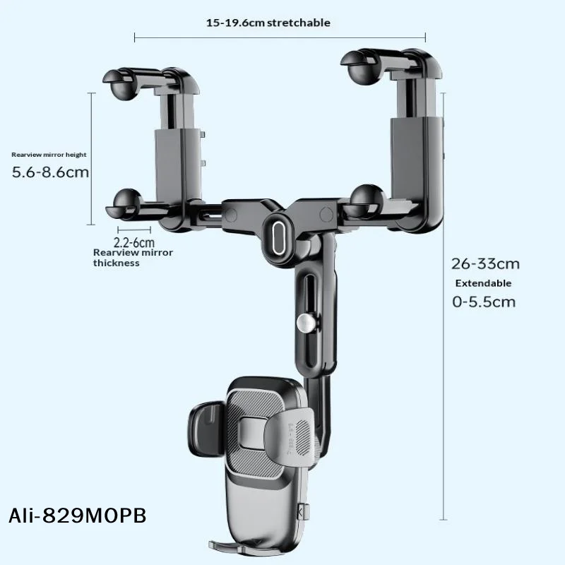 【P】360° Car Phone Holder Rearview Mirror Mount Bracket Navigate GPS Mobile Stand Clip Foldable Adjustable Car Cell Phone Support