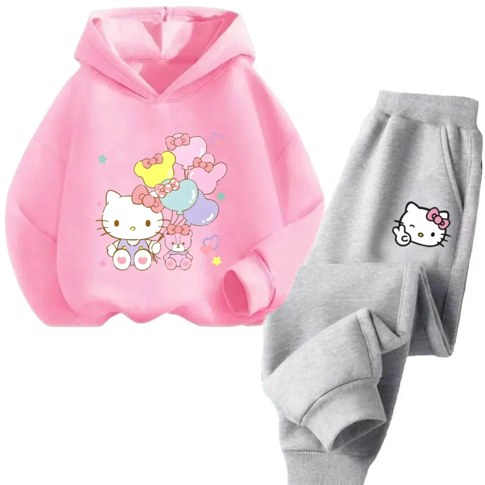 

Children's Fashion Hooded Sweatshirt Girls Sanrio Cute Hello Kitty 3D Printing Hoodie Fall and Winter Outdoor Warm Long-sleeved