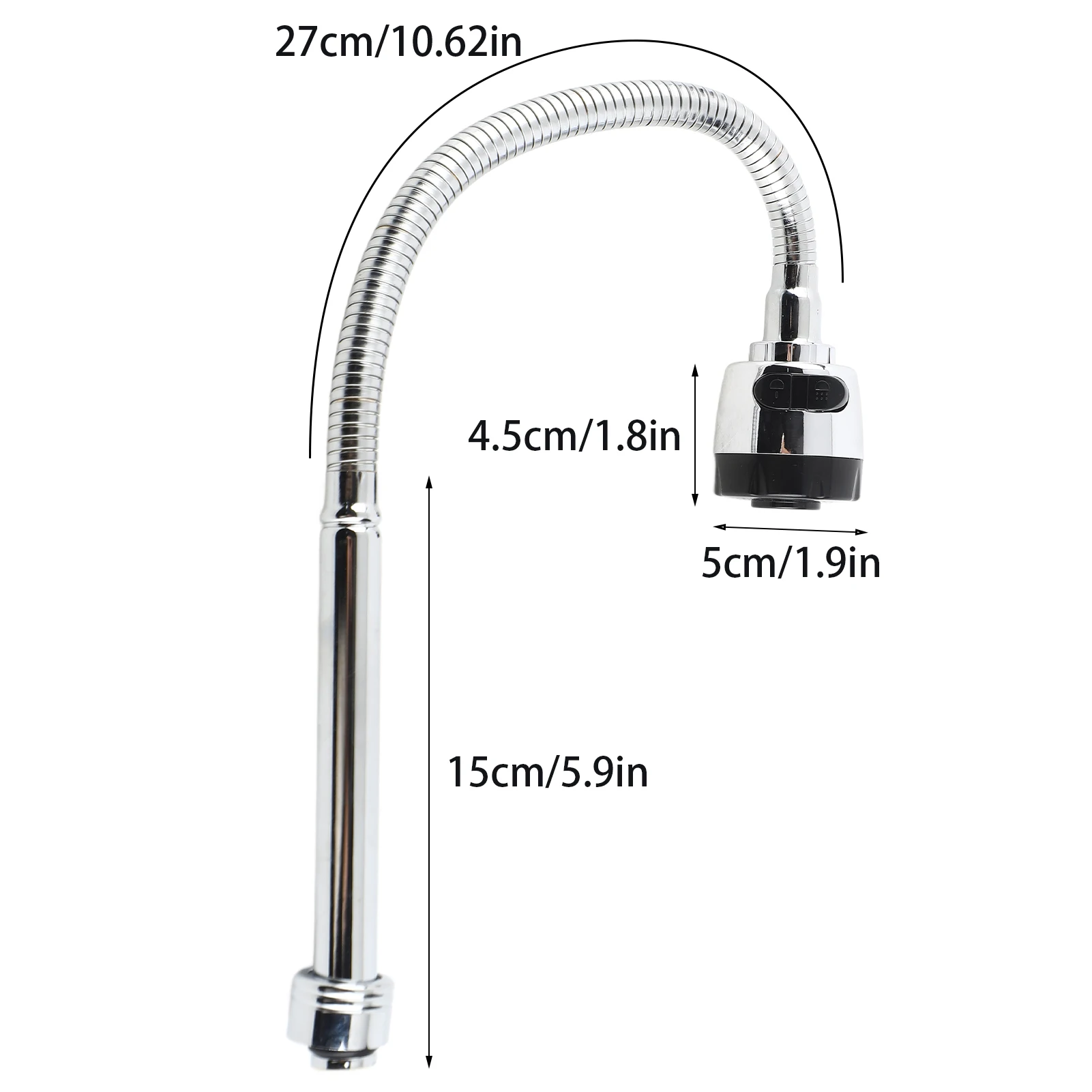 1x 304 Stainless Steel Swivel Spout Kitchen Sink Faucet Pipe Fittings Single Handle Connection Faucet Kitchen Tap