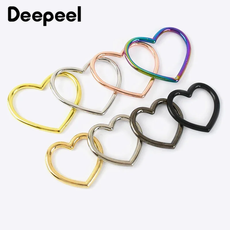 

5/10Pcs 29X22/40X28mm Heart Ring Hook Metal Buckle Peach Buckles Round O Rings Clasp Luggage Connect Hooks Accessories