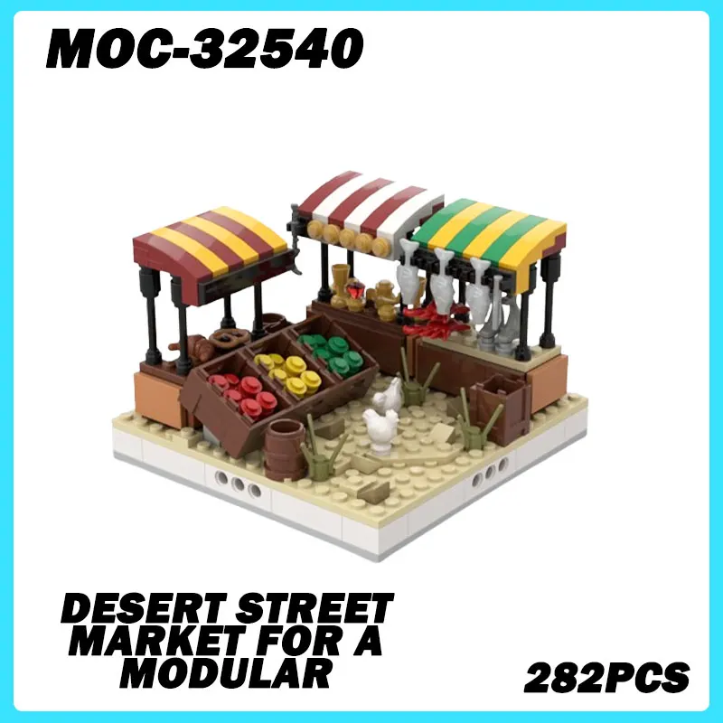 

MOC-32540 Micro Architecture Series Desert Street Market for a Modular Building Blocks DIY Model Bricks Toys Brick Xmas Gifts