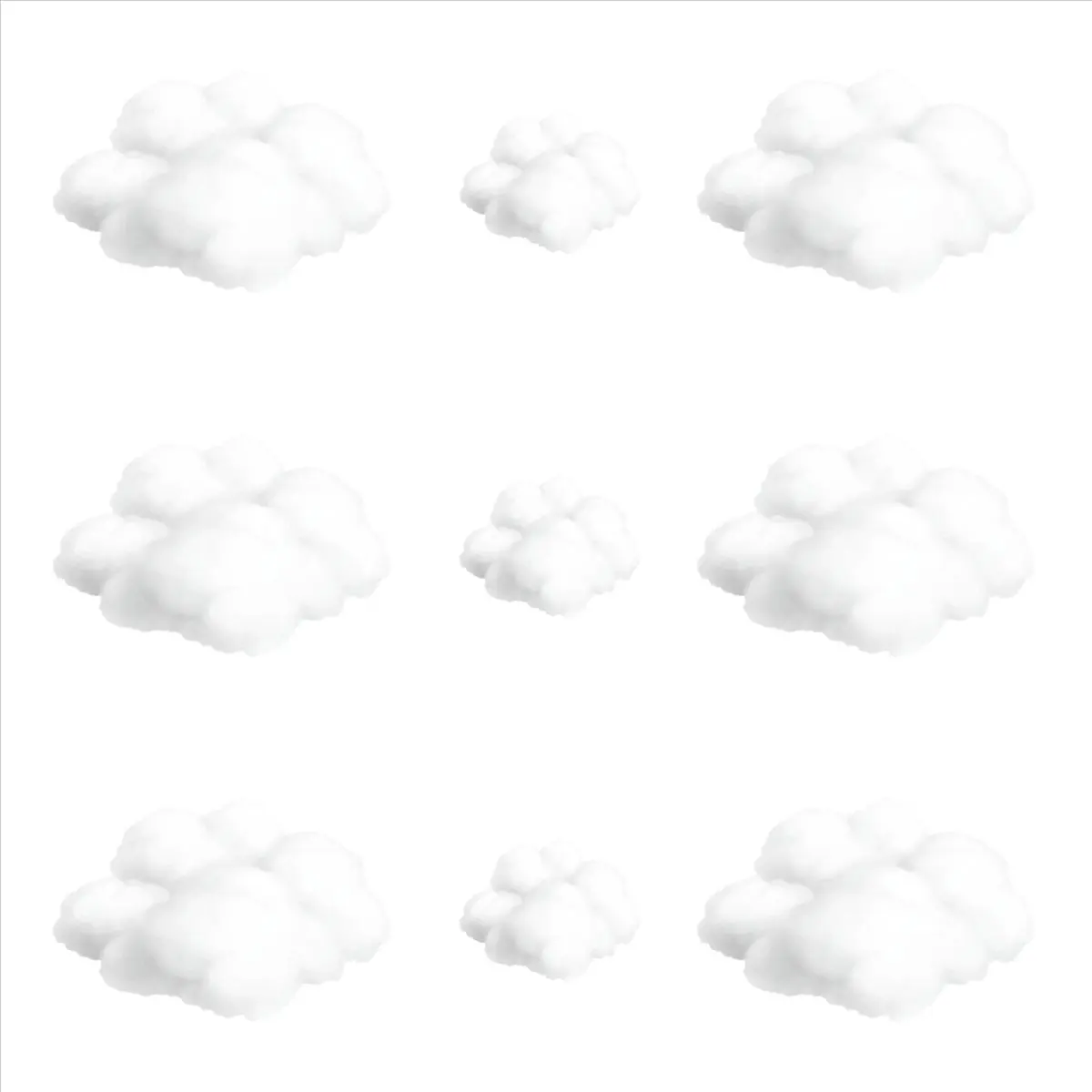 BHBL 9PCS Clouds Decorations for Ceiling, Cotton Simulation Hanging Cloud Decoration, 3D Artificial Clouds Props