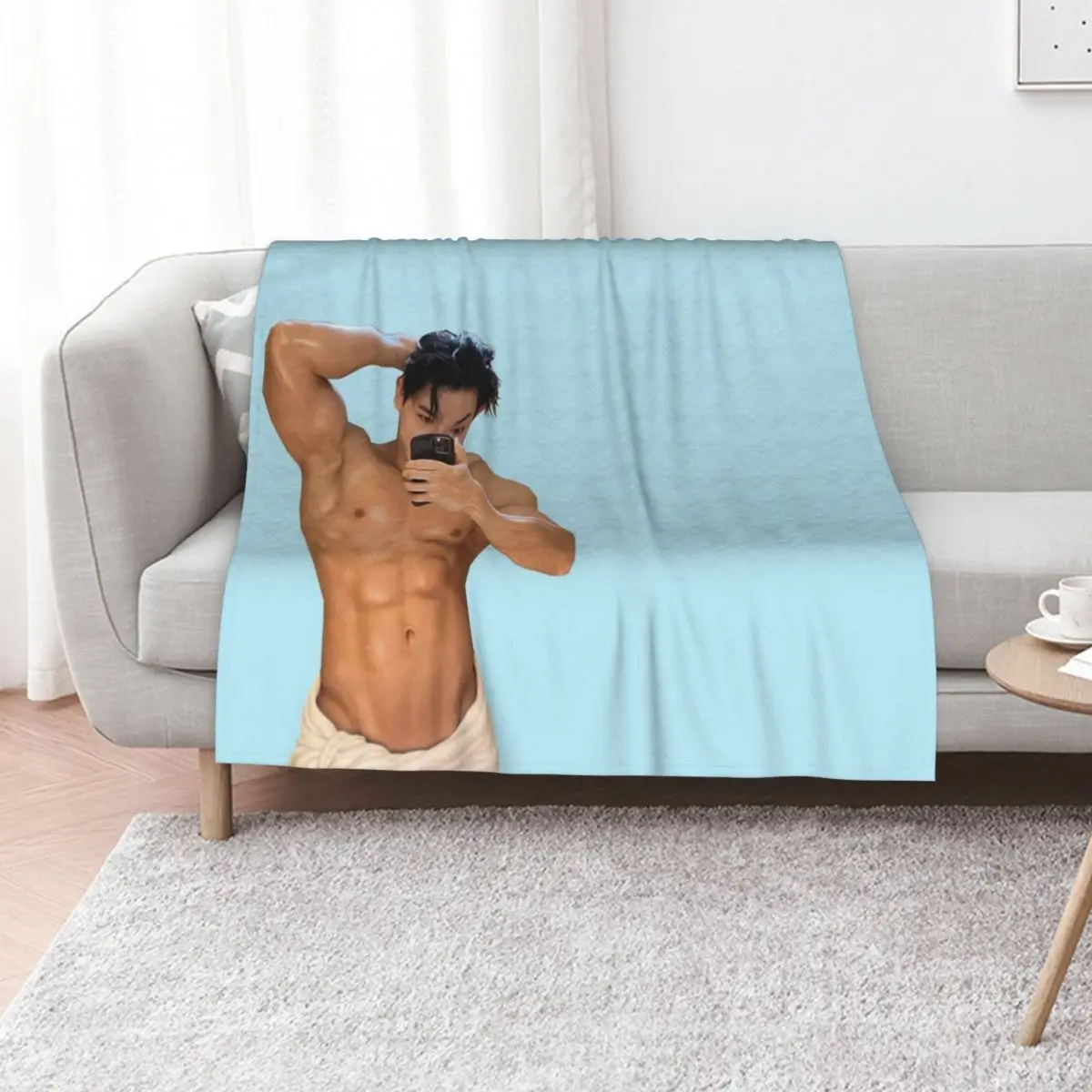 

Wonho Shirtless Towel Throw Blanket Luxury Thermals For Travel Softest Giant Sofa Blankets