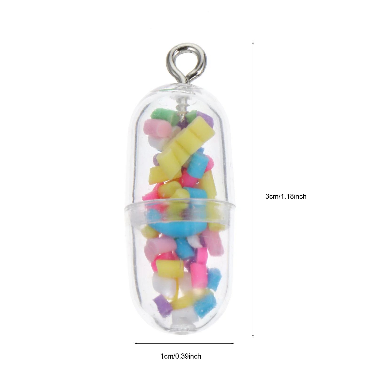 จี้รูปแคปซูลสำหรับตกแต่งเคสมือถือ 20 ชิ้น ทำจากพลาสติก PP สำหรับงาน DIY เครื่องประดับ พวงกุญแจ ของตกแต่งเคสมือถือ อุปกรณ์งานฝีมือ