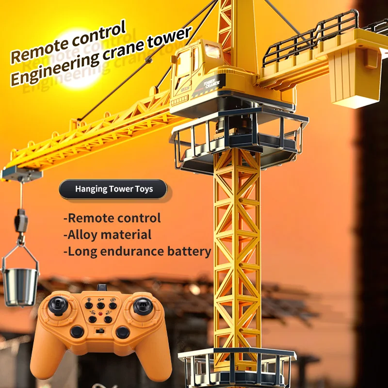 

Негабаритный 12-позиционный башенный кран из сплава с дистанционным управлением, платформа для башни высотой 110 см, вращающийся подъемный ходовой крюк