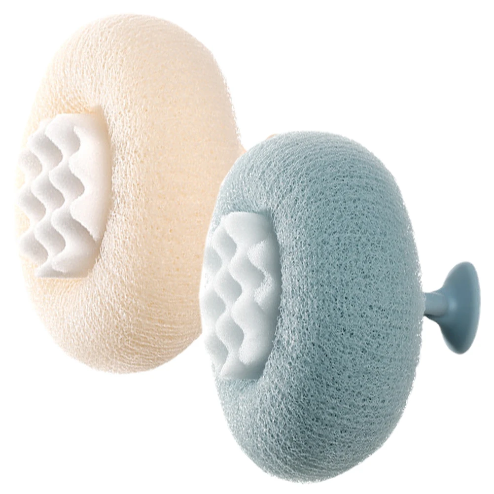 

2pcs Bath Ball Loofahs Scrubber Skin Scalp Balls Cleaning Shower Yellow Blue Nylon PP Silicone Body Dust Oil Smooth