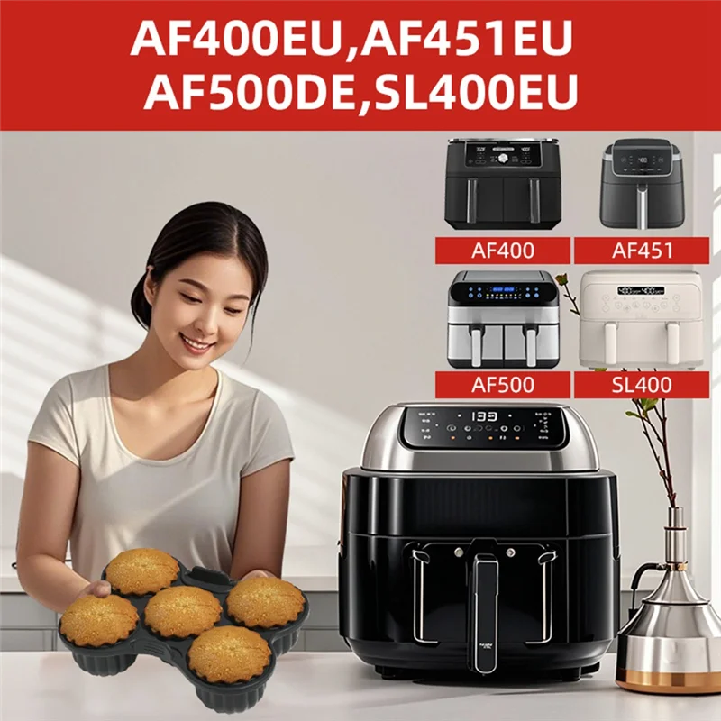 ABKU-Air friteuse beignet Silicone plaque de cuisson moule à beignet pour Ninja AF400EU AF451EU SL400EU AF500DE et de nombreuses autres friteuses à Air