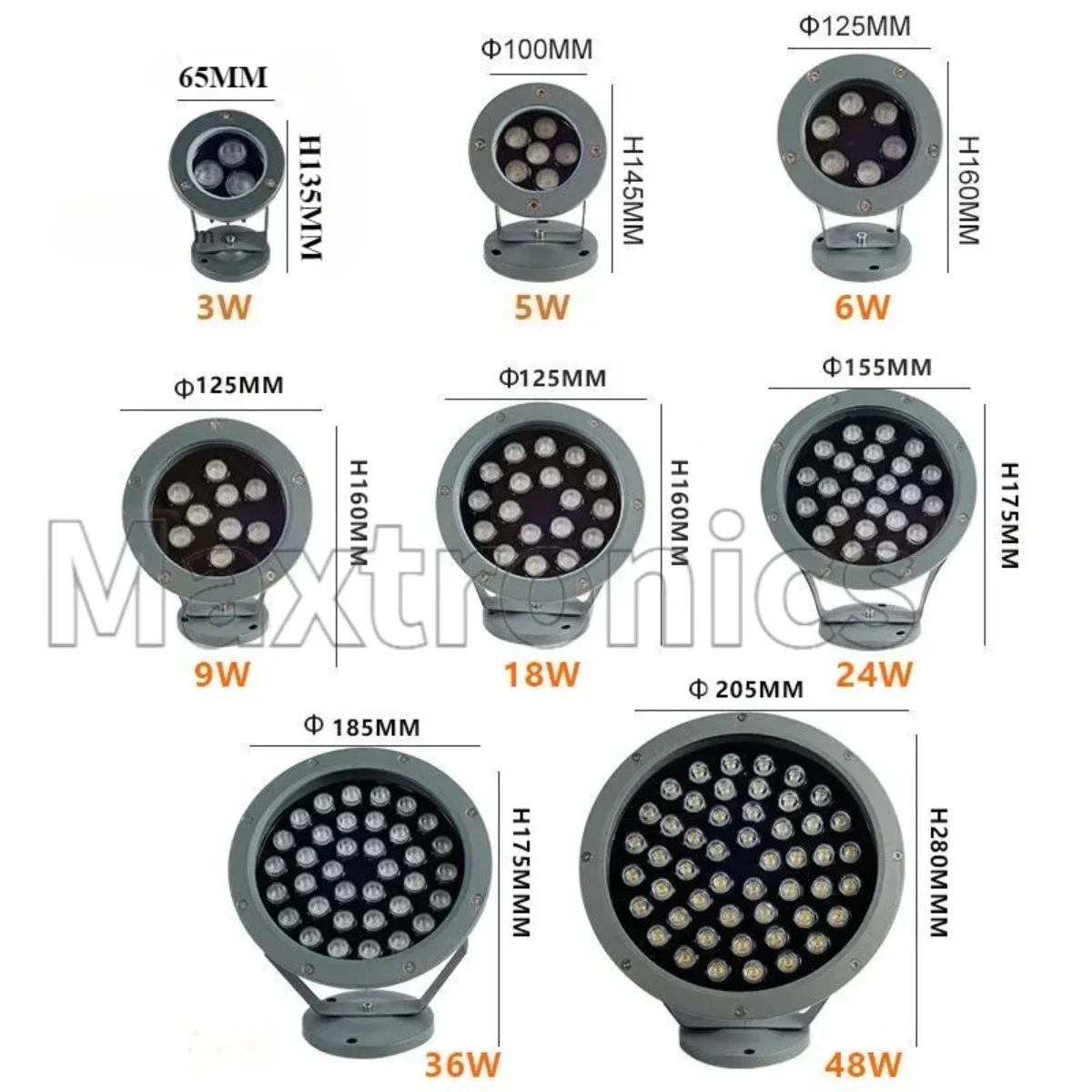 NEW 3/6/9/12/18/24/36W LED Lawn Spotlight  AC220V/DC12V for Garden Landscape Engineering IP65 Waterproof Flood Lights Tree Lamp