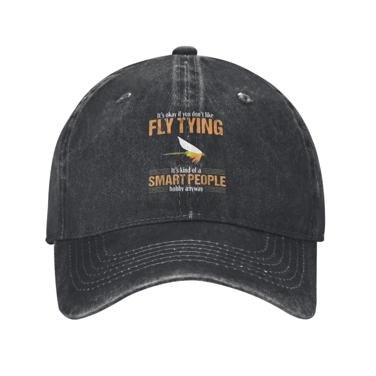 

Smart People Fly Fishing Humorous demin Trucker Hat Durable for All Seasons Caps Men Women's Baseball Cap