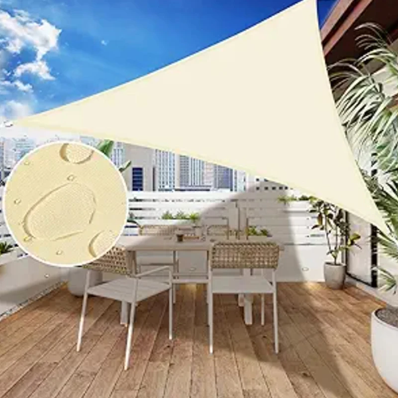 Outdoor Waterproof Triangle Shade Sail - Durable Fabric - Perfect for Garden, Play Area, Poolside
