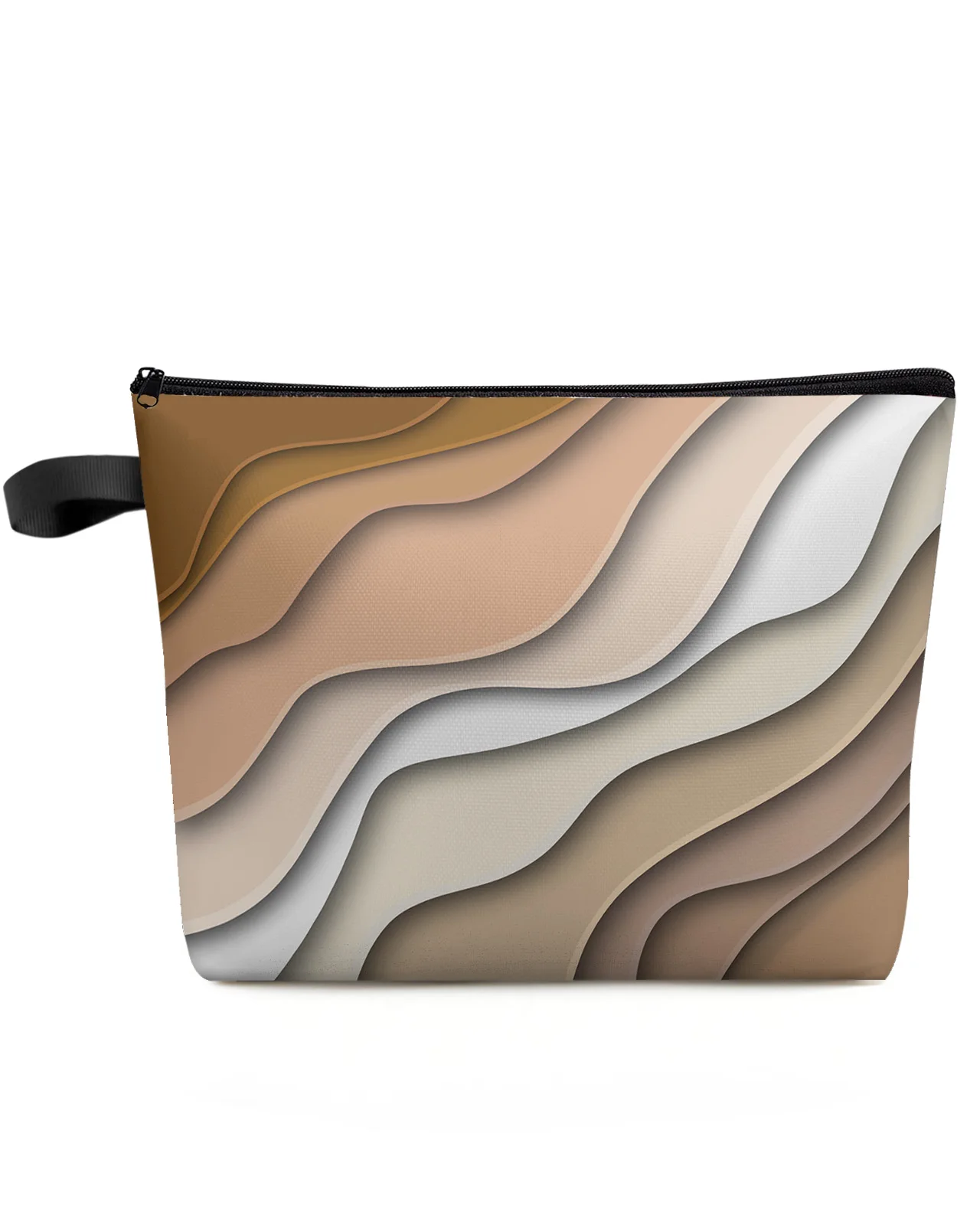 

Brown Gradient Modern Geometric Abstraction Makeup Bag Pouch Travel Essentials Women Cosmetic Bags Organizer Storage Pencil Case