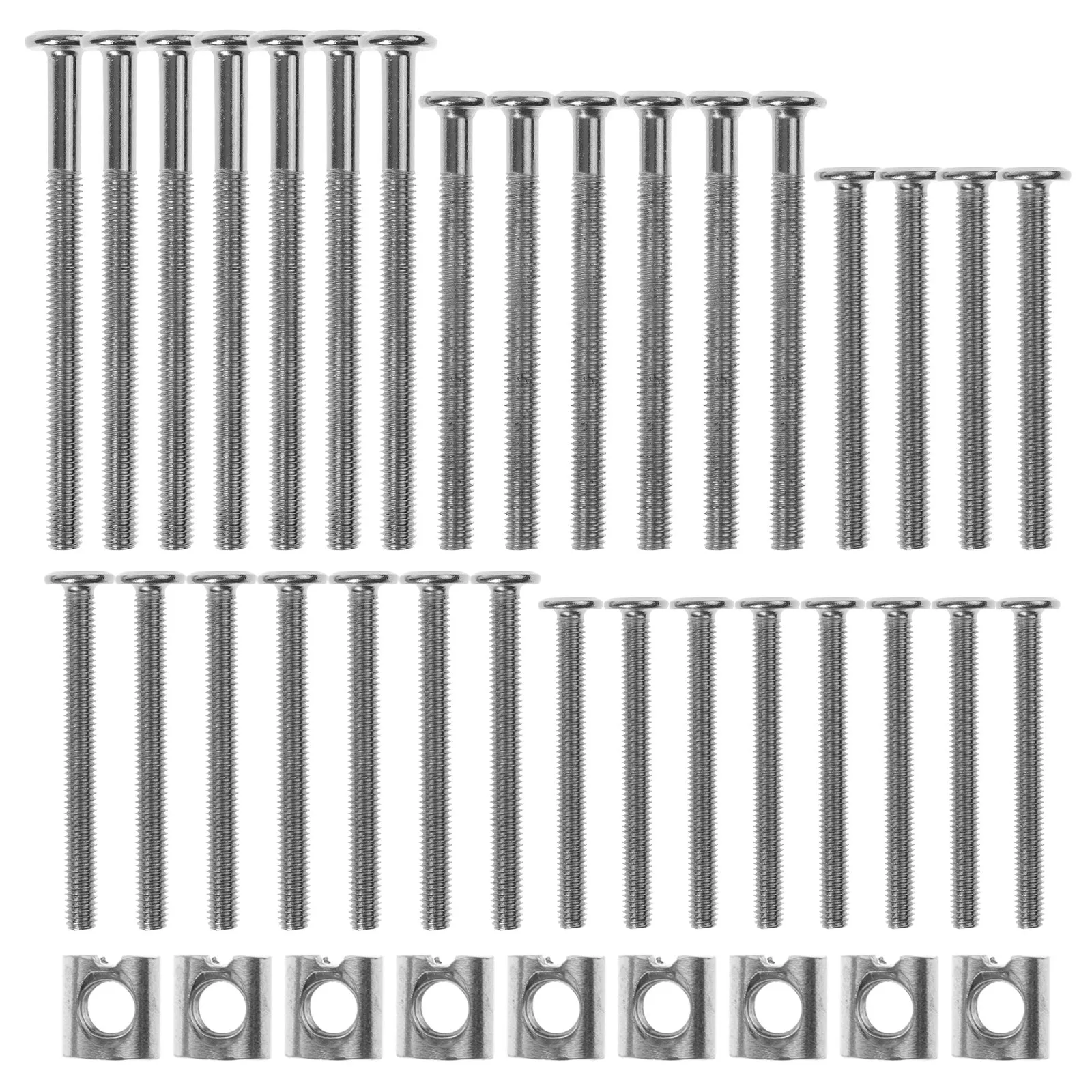 

Набор никелированных мебельных винтов с плоской головкой, гладкая поверхность, внутренний шестигранник, для замены фурнитуры детских кроватей, длинные винты для поручней кровати