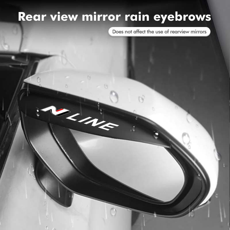 

2pcs Car Rearview Mirror Rain Eyebrow Carbon Fiber Sun Visor For Hyundai Sonata i30 i20 Tucson Elantra Kona N Line