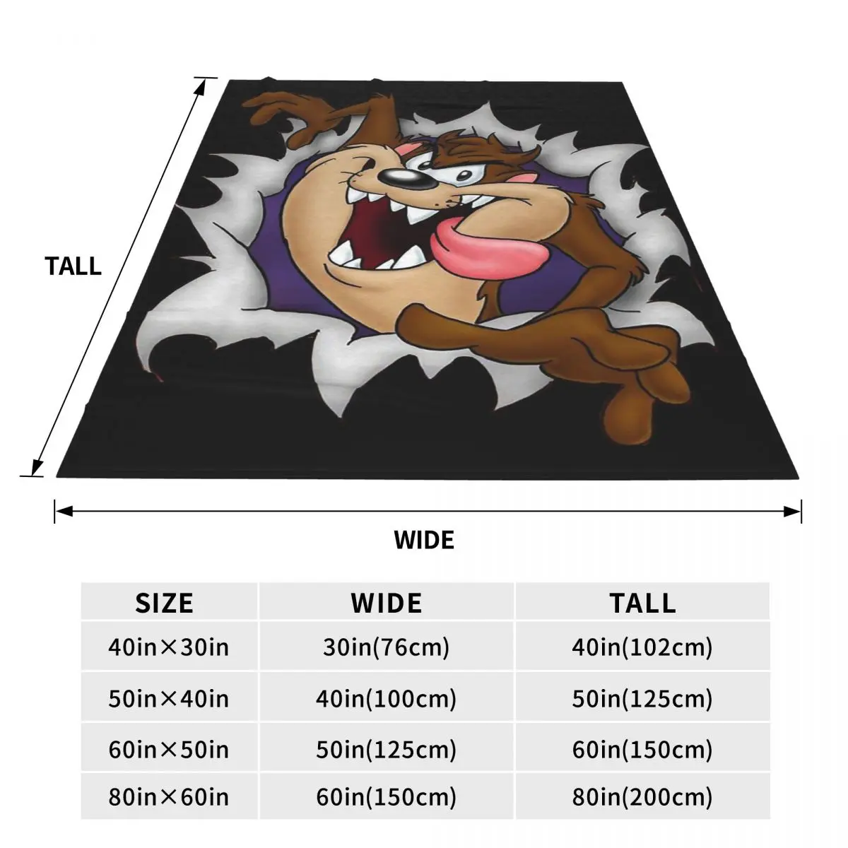 Tasmanian Devil Blankets Fleece Super Soft Sofa Throw Blankets For Couch Bedding Office Throws Bedspread Quilt