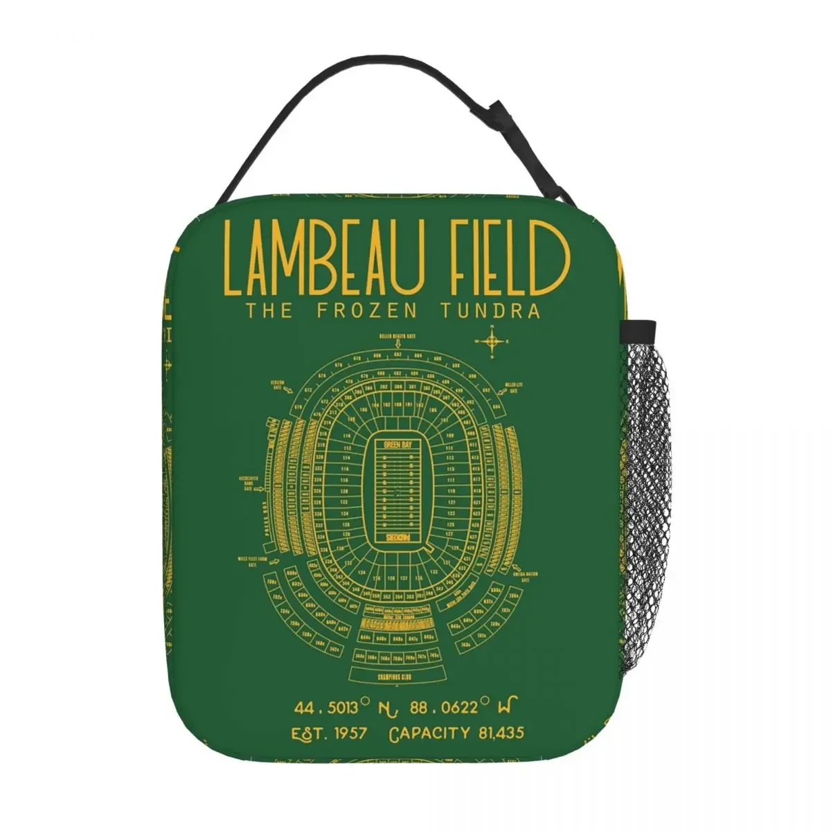 Green Bay Packers Lambeau Field Stadium Insulated Lunch Bag for Kids School Cooler Thermal Food Box Tote Lunch Boxes Container