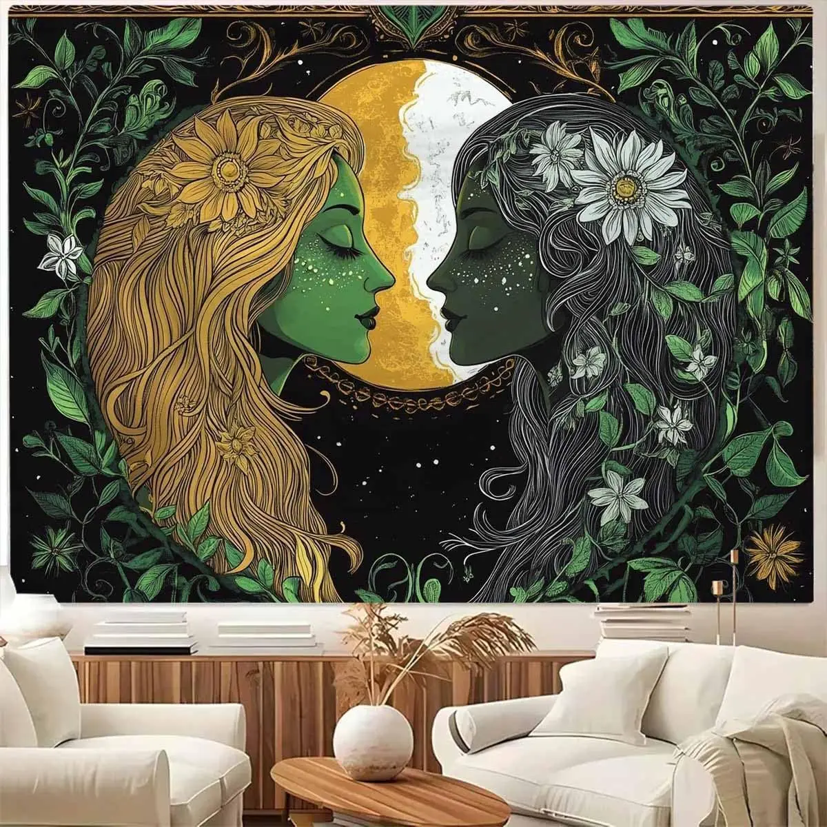 tapecaria-psicodelica-hippie-sol-e-lua-para-quarto-plantas-de-fantasia-esteticas-trippy-mistico-floral-decoracao-vintage-tapecarias