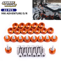 22Pcs Front Fender Frame Fairing Screw For 990 ADVENTURE S R 2006-2013 990 Motorcycle Accessories Windscreen Washer Bolts CNC M6