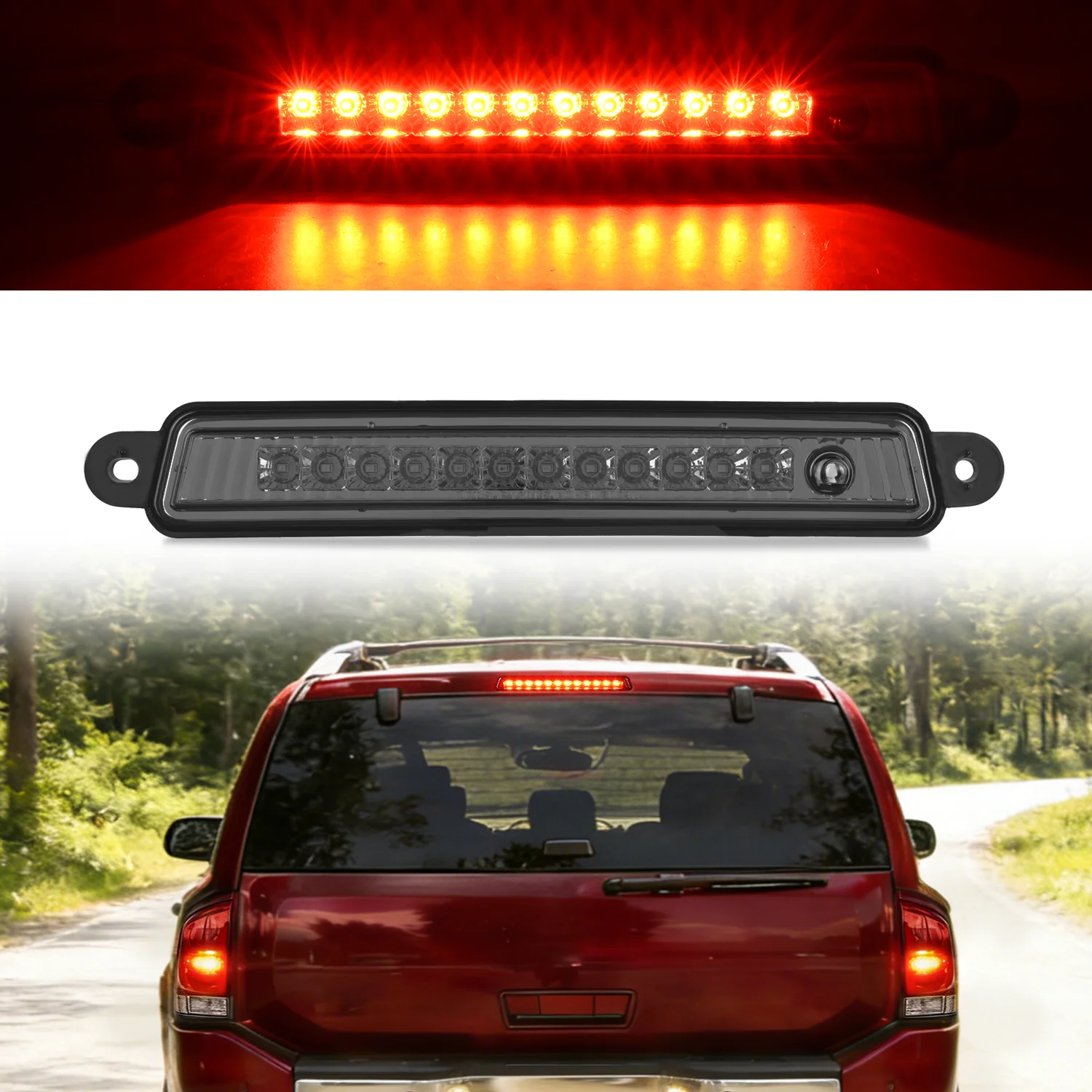 Nilight Third Brake Light for Nissan Armada 2005-2015 Pathfinder Armada2004 | for Nissan Armada 2005-2015 Pathfinder Armada 2004 Infiniti QX56 2004-2010, High Mount 3rd Stop Car Rear Center Cab, Smoked
