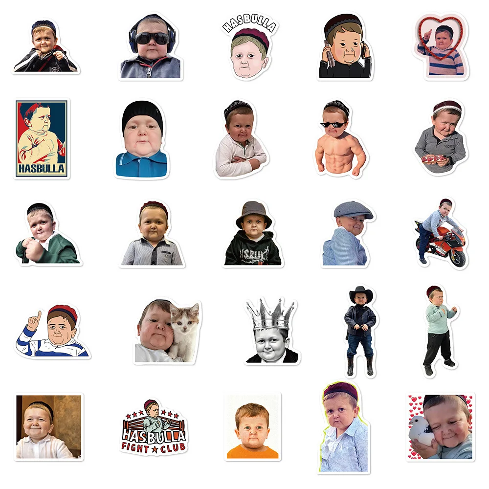 10/30/50pcs Online Celebrities Hasbulla Funny Meme Stickers Waterproof Graffiti DIY Skateboard Phone Laptop Cartoon Decals Decor