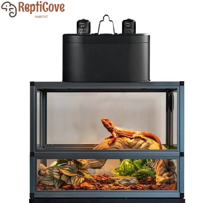 

Держатель для лампы для террариума с двойным патроном и защитой от ожогов, подставка для УФБ-лампы для террариумов с ящерицами и черепахами, нагреватель