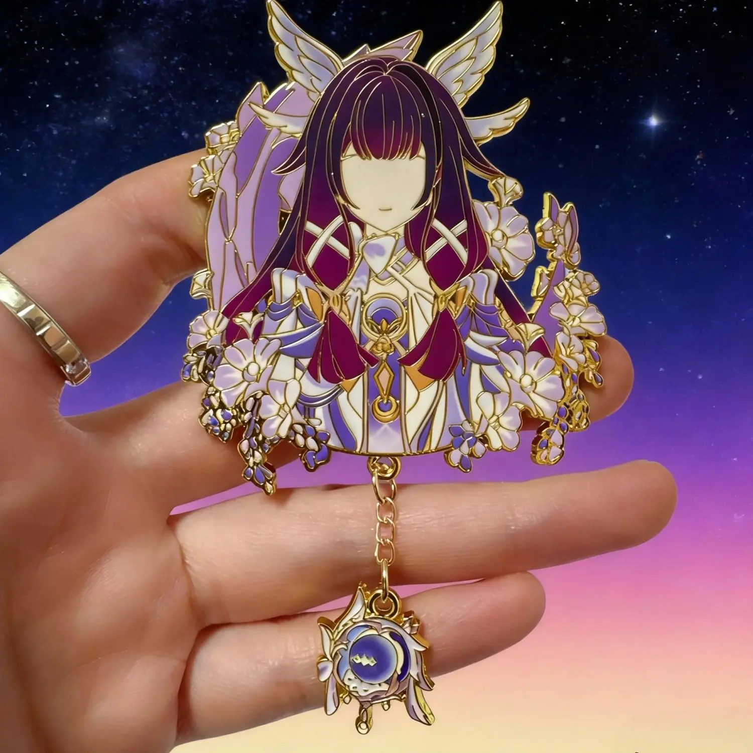 Genshin Impact Colombina Flins Profile Metal Pin Figure Cosplay Badge Backpack Icon Button Metal Brooch Fashion Accessories Gift