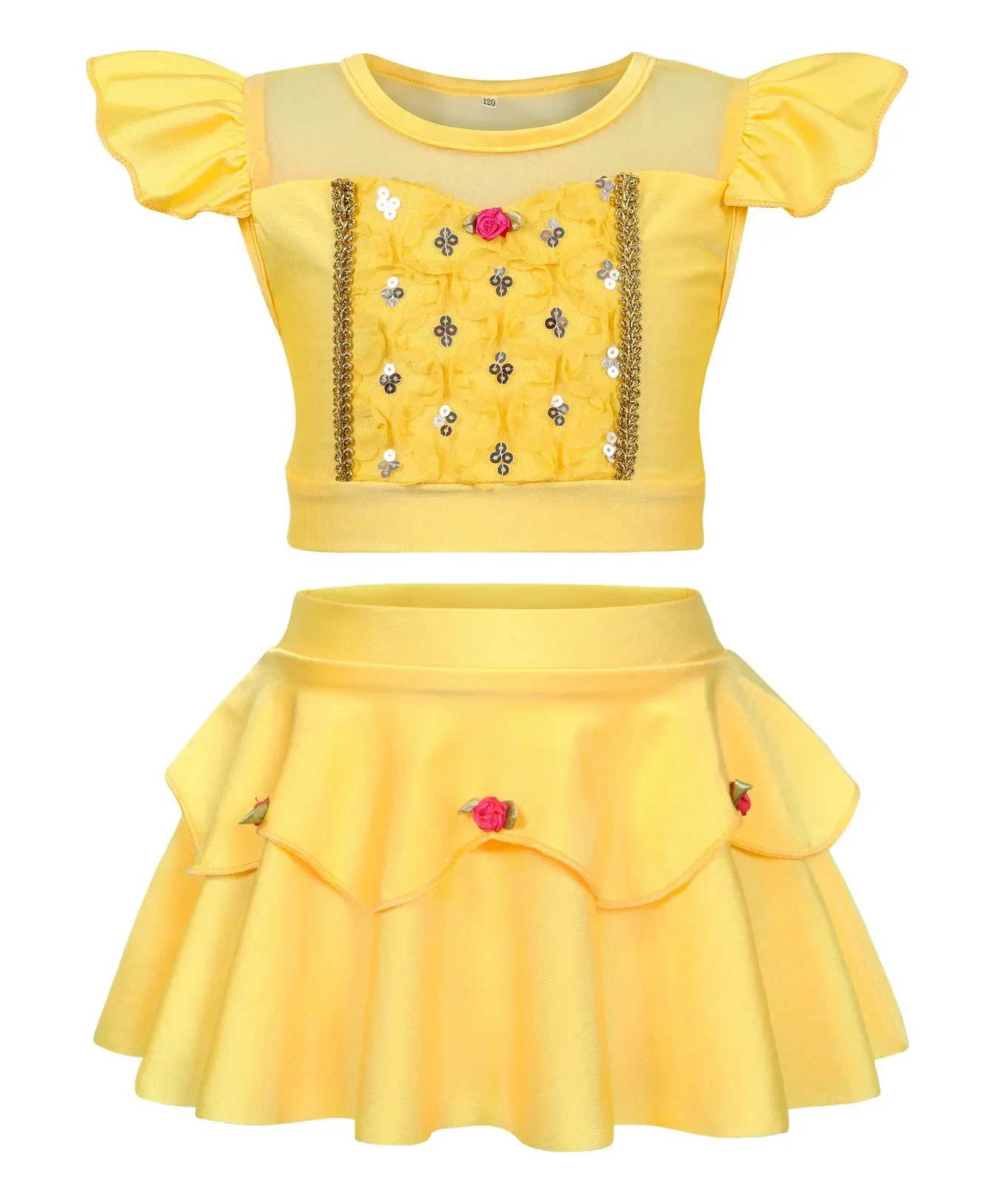Mädchen Märchenprinzessin Badeanzug Zweiteiliger Bikini Bademode Sommer Strand Pool Outfit für Urlaub Cosplay Party Kleidung – Detail 12