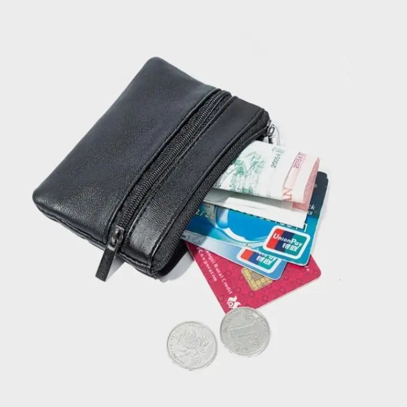 Münzbörse für Damen und Herren, kleine Geldbörse, Portemonnaie, Geldbeutel mit Reißverschluss, Kinder-Mini-Geldbörsen, Leder-Schlüsselhalter – Detail 5