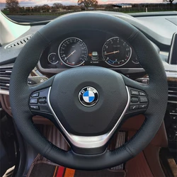 Car Steering Wheel Cover Braid Artificial Leather For BMW F20 F21 F22 F23 F30 F31 F34 Steering- Wheel Cover Wrap Car Accessories