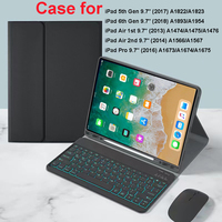 For iPad 5th Gen 2017 6th Gen 2018 9.7inch Case, Bluetooth keyboard case for iPad Air 1st 2nd Pro 9.7inch