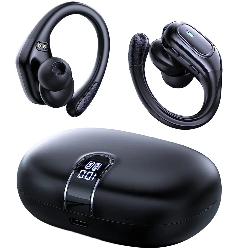 

Bluetooth 5.3 Earphones Running Wireless Headphones with HD Mic,Deep Bass Bluetooth headset ENC Noise Cancelling Sport Earhooks