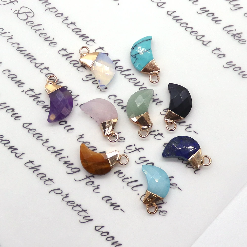 

Natural Stone Moon-shaped Lapis Lazuli Pendant Sweater Chain Necklace Small Pendant DIY Necklace Bracelet Jewelry Accessories