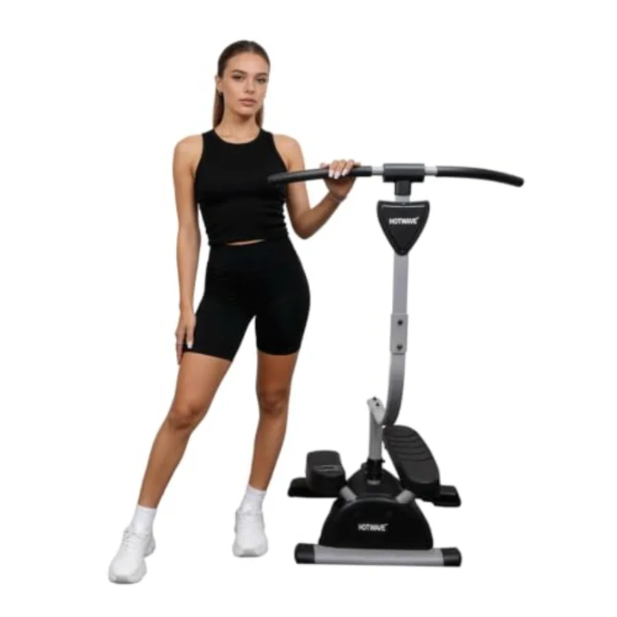 Home fitness twist stepper machine: durable steel frame, sleek black finish, compact design for effective low-impact cardio wor