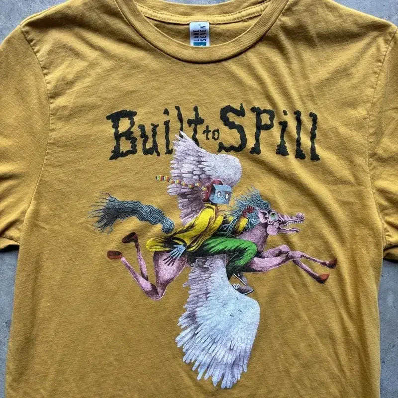 Built To Spill Merch Yellow T Shirt Size Medium