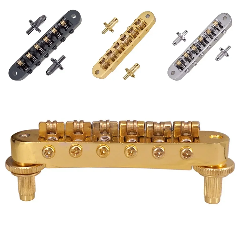 Chrome Guitar Roller Saddle Bridge For Les Paul EPI Electric Guitars Package Includes Bridge And Stopbar Studs