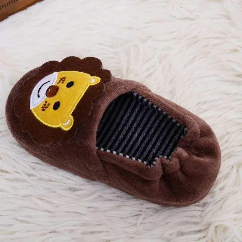 Fashion Toddler Boy Slippers Cartoon Lion Child Autumn Winter Shoes Baby Item Soft Rubber Sole Slip-on Kid House Indoor Footwear