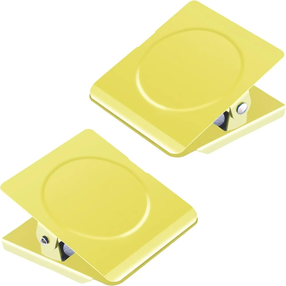 

Комплект из 2 очень больших магнитных зажимов диаметром 2,2 дюйма — сверхпрочные, желтые, для холодильника и доски