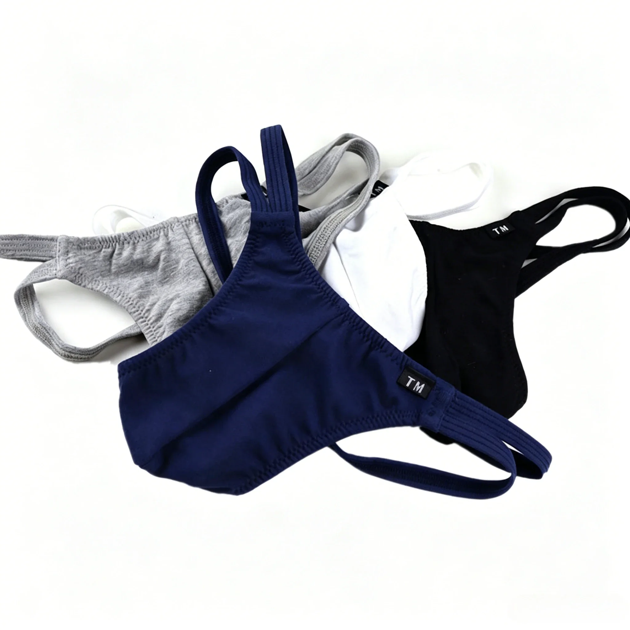 Low Rise Hollow Cotton Double G Thongs For Men, Sexy U Pouch, Breathable Elastic Hip Revealing Trendy Underpants