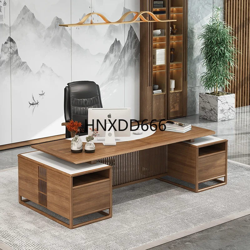 Meja bos kayu solid modern minimalis Cina baru